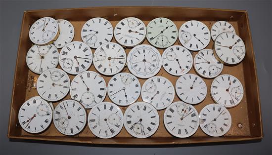 Twenty seven assorted pocket watch movements.